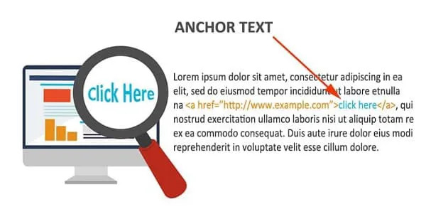 Anchor text là phần văn bản hiển thị trong một siêu liên kết